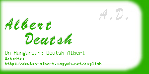 albert deutsh business card